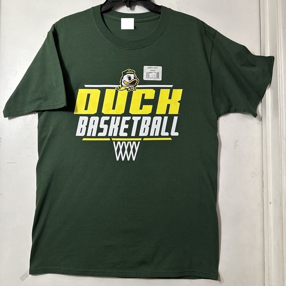 Oregon Ducks Duck Basketball Green T-Shirt